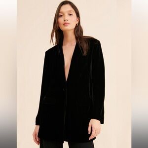 Endless Rose Black Velvet Blazer